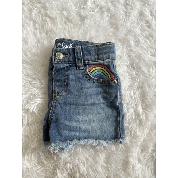 Cat & Jack Girls Sz. 3T Rainbow Design “ Short” Jean Shorts. Cute, Great Shape - Picture 10 of 10